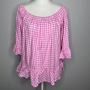 Pink‎ Gingham XL beachlunchlounge top